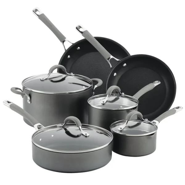 Circulon Elementum Hard - Anodized Nonstick Cookware Set, 10 - Piece, Gray