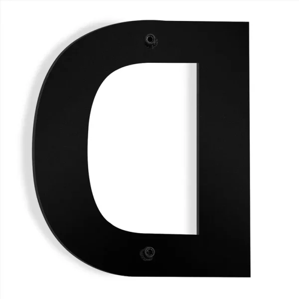 Barton 6 in. Black Stainless Steel Floating House Letter D