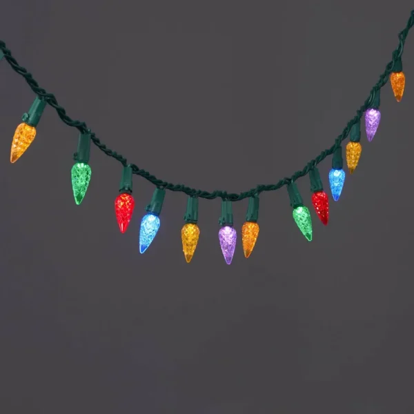 60ct LED C6 Faceted Christmas String Lights Multicolor with Green Wire - Wondershop