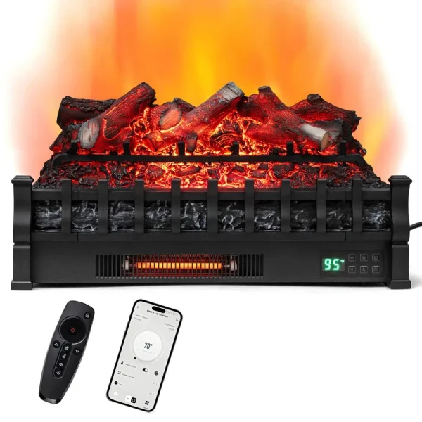Tangkula 26” Fireplace Logs Heater - Realistic Pinewood