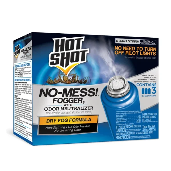 Hot Shot No Mess Fogger, with Odor Neutralizer, 1.2 Ounce, 3 Count