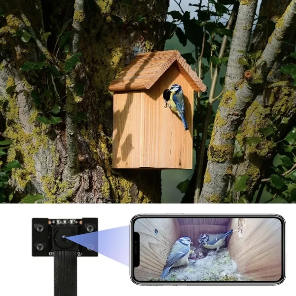 WIWACAM WiFi Bird Box Camera, 4K HD WLAN, Live Video to Phone, Easy Installation to Most of Bird Box Bird House Birdhouse Feeders Nesting, for
