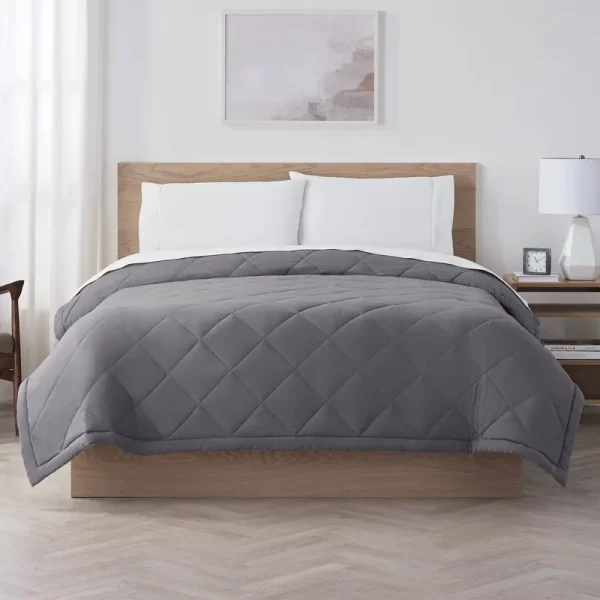 Serta Supersoft Washed Cooling Blanket - Dark Gray - King