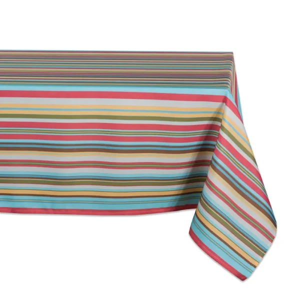 DII Summer Stripe Outdoor Tablecloth 60x120"