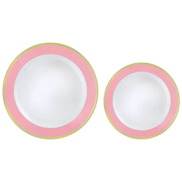 Amscan Round Premium Plastic Dinner (10.25in) & Dessert (7.5in) Plates
