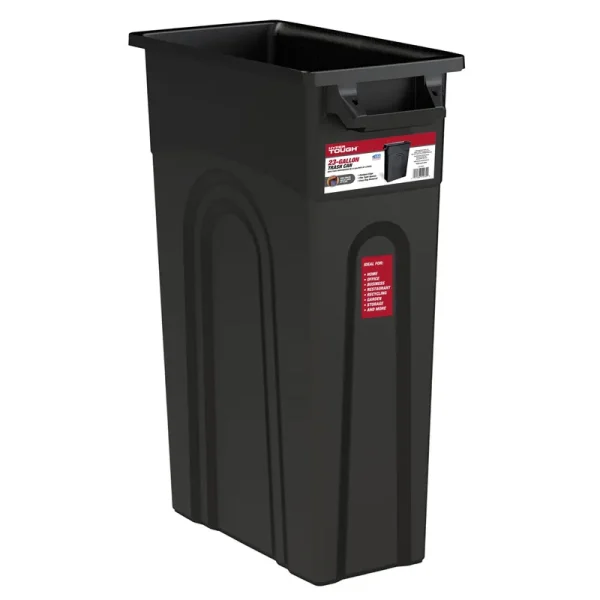 United Solutions 23 Gal Highboy Waste Container Black