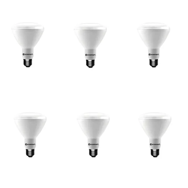 Ecosmart 65-Watt Equivalent Soft White BR30 Dimmable LED Light Bulb 6-Pack