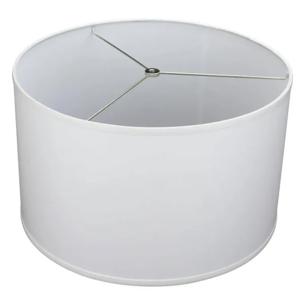 FenchelShades.com 18" Top Diameter x 18" Bottom Diameter 12" Height Cylinder Drum Lampshade USA Made (Linen White)
