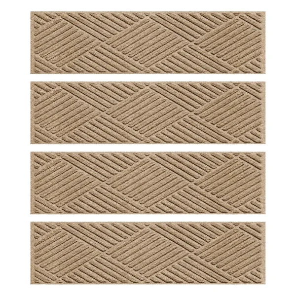 Waterhog Diamonds 8.5"x30" Stair Treads Set/4 Camel