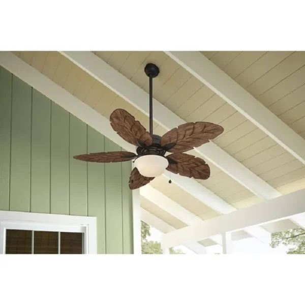 Harbor Breeze Waveport 52-in Weathered Bronze LED Indoor/Outdoor Ceiling Fan with Light (5-Blade)