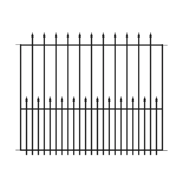Yardlink Grand Empire XL 3.8-ft H x 4.7-ft W Black Steel Pressed Point Decorative Fence Panel | 504094