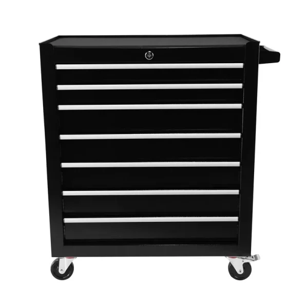 7 Drawer Tool Chest with Wheels, Metal Locking Rolling Tool Box with Tool Organizer Trays for Tool Storage Organizer, Portable Standing Mechanic Toolbox for Garage, 30 in Tall Tool Cabinet