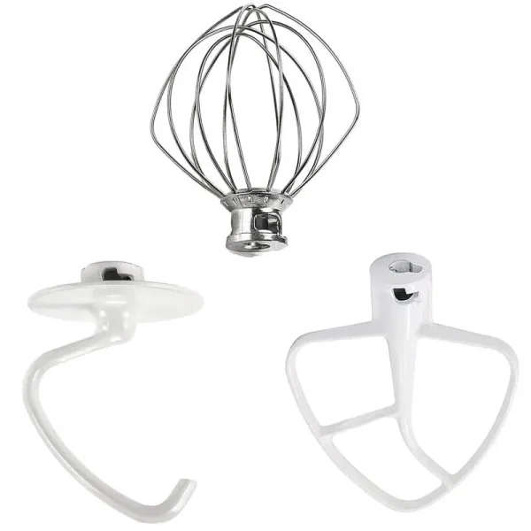 Stand Mixer Attachments 3-Piece Kit -REPLACE for Kitchen Aid Accessories K45ww Wire Whip K45dh Dough Hook K45b Coated Flat at MechanicSurplus.com