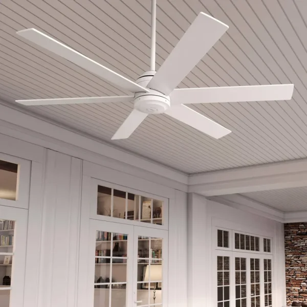 Hunter Lakeway SureSpeed 60-in Fresh White Indoor/Outdoor Ceiling Fan and Remote (6-Blade) | 52767