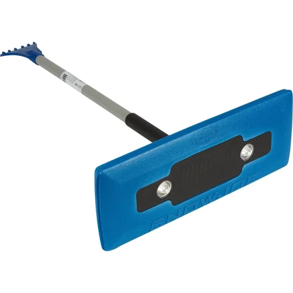 Snow Joe 4-in-1 Telescoping Snow Broom with Ice Scrapper, Blue