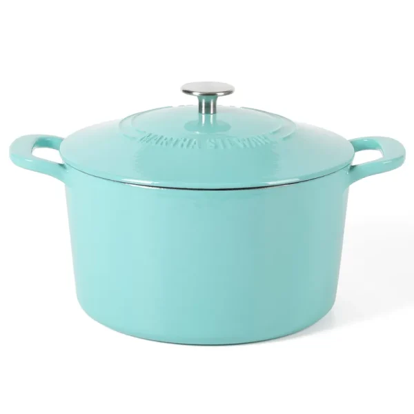 Martha Stewart Everyday Eastwick 7-Quart Linen Enamel Cast Iron Dutch Oven