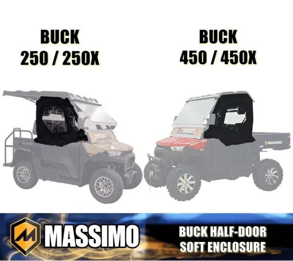 Massimo BUCK 250/250x/450/450x Half Door and Rear Window Soft Enclosure Cover Accessory