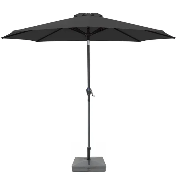 Greesum 9ft Patio Umbrella Outdoor Market Table with Push Black