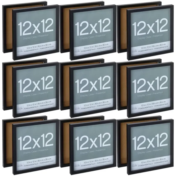 2-Pack Black 12" x 12" Shadow Boxes, Fundamentals by Studio D��cor