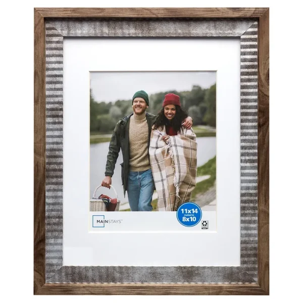Mainstays 11x14 Matted to 8x10 Rustic Farmhouse Picture Frame