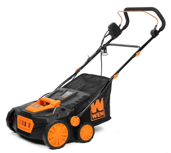 WEN DT1315 15 in. 13 Amp 2-in-1 Electric Dethatcher and Scarifier with Collection Bag