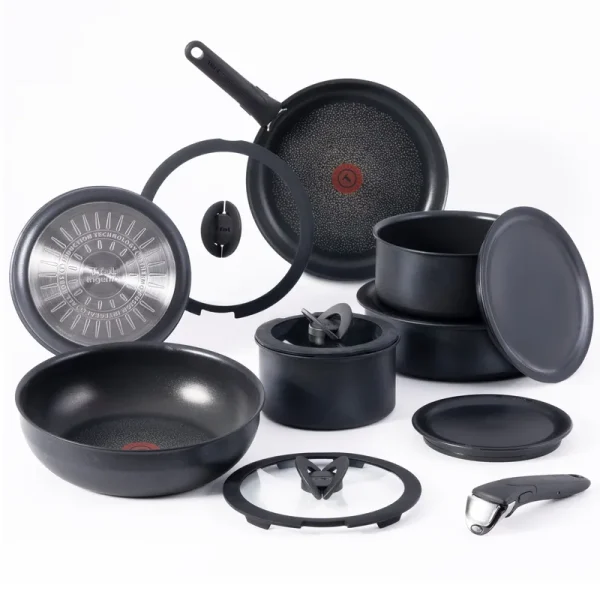 T - Fal Ingenio Expertise Nonstick 14 - Piece Cookware Set, Induction Oven Safe up to 500F, Detachable Handle, Onyx Black
