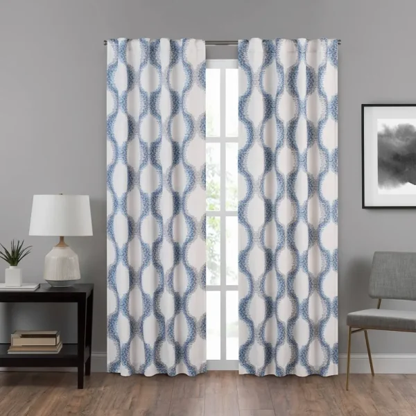 Eclipse Draftstopper Summit Geo Curtain Panel Blue