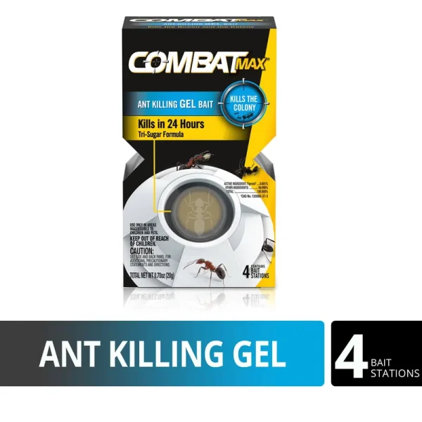 Combat Max Gel Bait, Ant Killing - 4 bait stations, 0.70 oz
