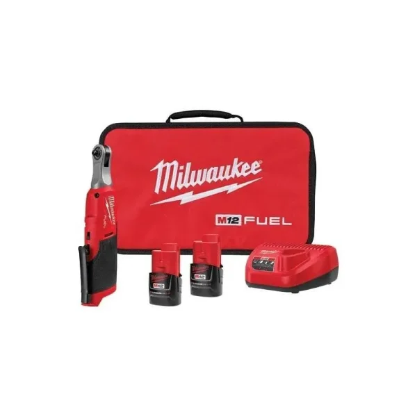 Milwaukee 2566-22 M12 Fuel Brushless Lithium-Ion 1/4 in. Cordless High Speed Ratchet Kit with 2 Batteries (2 Ah)