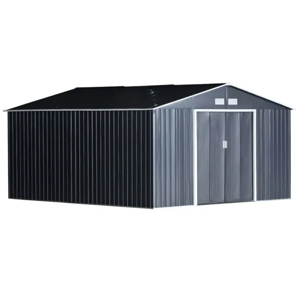 Outsunny Metal Outdoor Utility Storage Tool Shed for Backyard