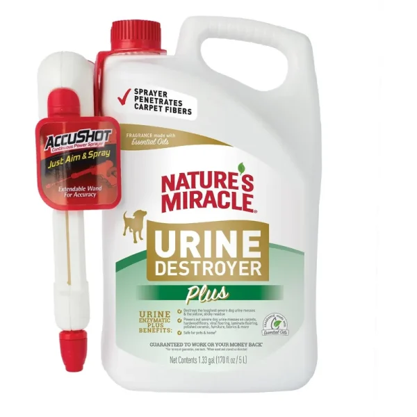 Natures Miracle Urine Destroyer Plus for Dogs with Accushot Sprayer