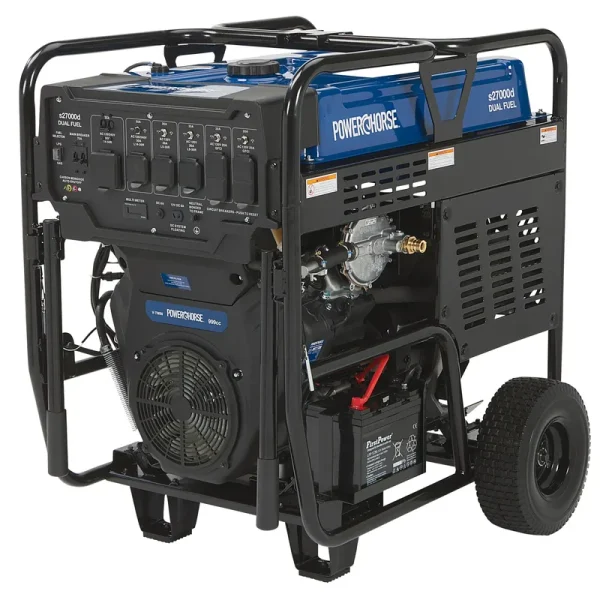Powerhorse Portable Generator, 27, 000 Surge Watts, 18, 000 Rated Watts, 120/240V, Dual Fuel, Electric Start, CO Shutdown