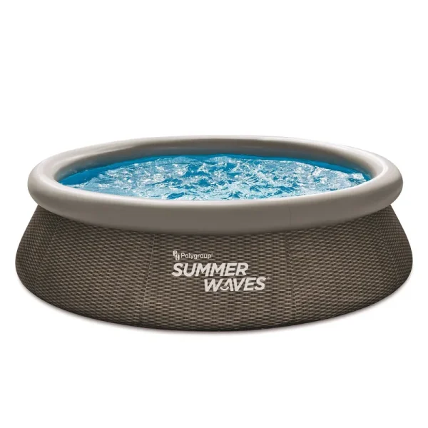 Summer Waves 10 ft Dark Double Rattan Quick Set Pool, Round, Ages 6+, Unisex, Size: Large