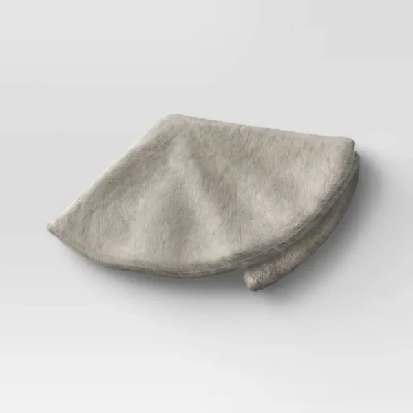 48" Faux Fur Christmas Tree Skirt Light Gray - Wondershop