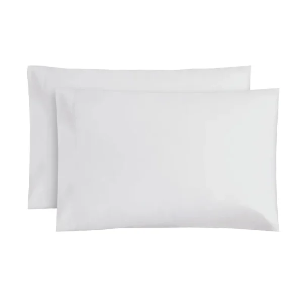 Mainstays 300 Thread Count Easy Care Percale Pillowcase Set - White - Standard Each