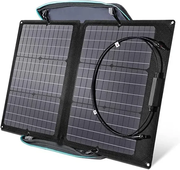 EF Ecoflow 60W Portable Solar Panel for Power Station. Foldable Solar Charger with Adjustable Kickstand. Waterproof IP67 for Outdoor Camping.rv.off Grid System