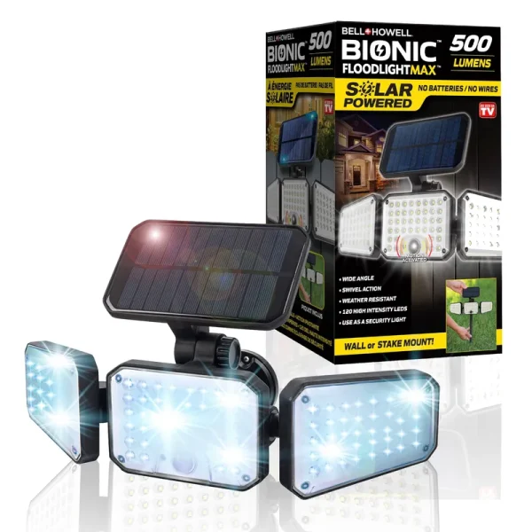 Bell and Howell Bionic Floodlight Max Solar LED Light Motion Activated