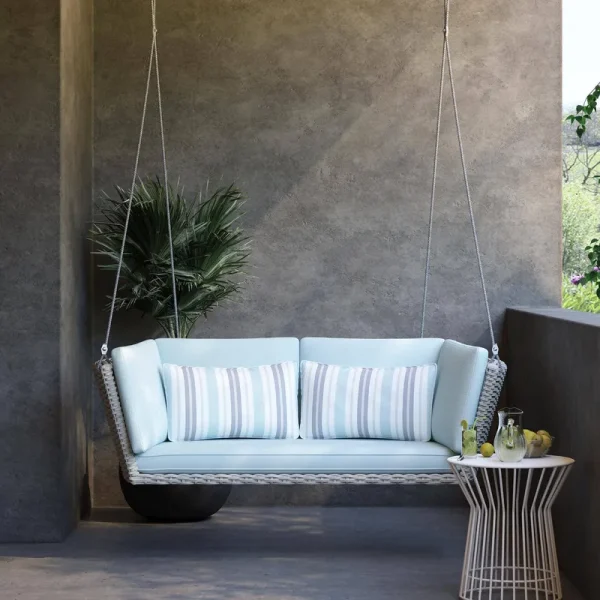 Novogratz Poolside Gossip Collection, Sally Loveseat Swing, Aqua Haze