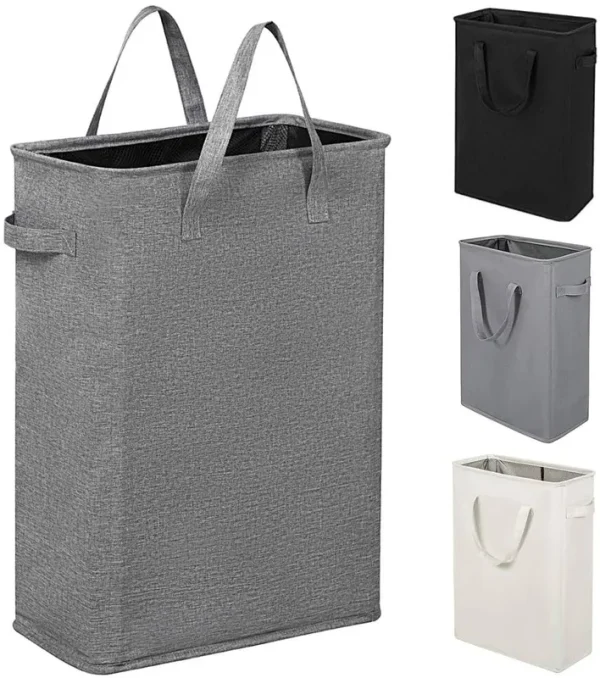 Zero Jet Lag Slim Laundry Hamper Handles Collapsible Laundry Basket Thin Dirty Clothes Basket Narrow Laundry Bag Foldable Dirty