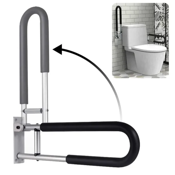 BotaBay Handicap Grab Bars Rails 23.6 inch Toilet Handrails Bathroom Safety Bar Hand Support Rail Handicapped Handrail Accessories for Seniors