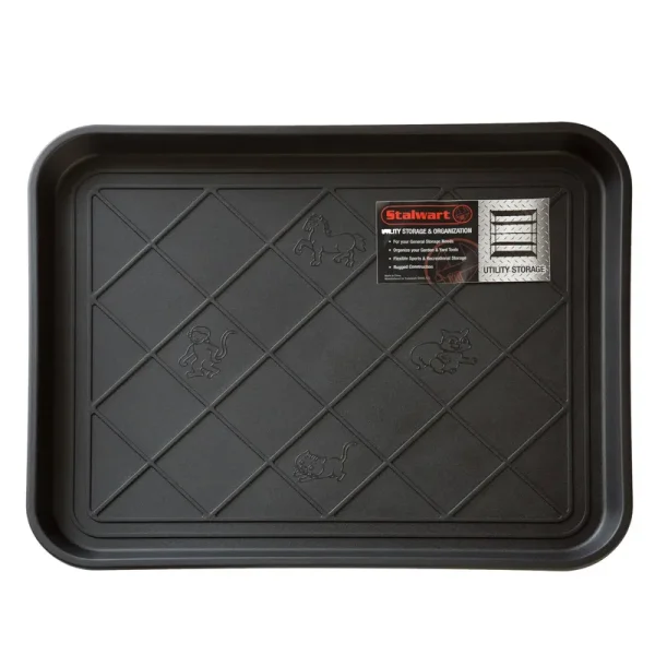 Stalwart Eco Friendly Utility Boot Tray Mat, Black