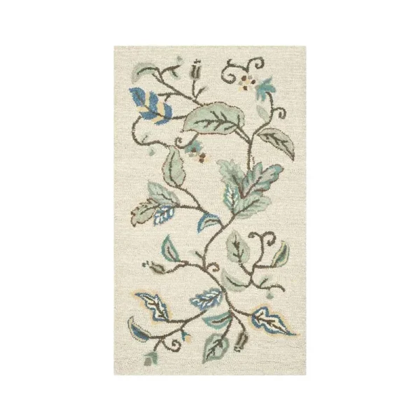 Martha Stewart by Safavieh Autumn Woods Colonial Blue Wool/ Viscose Rug - 4' x 6'