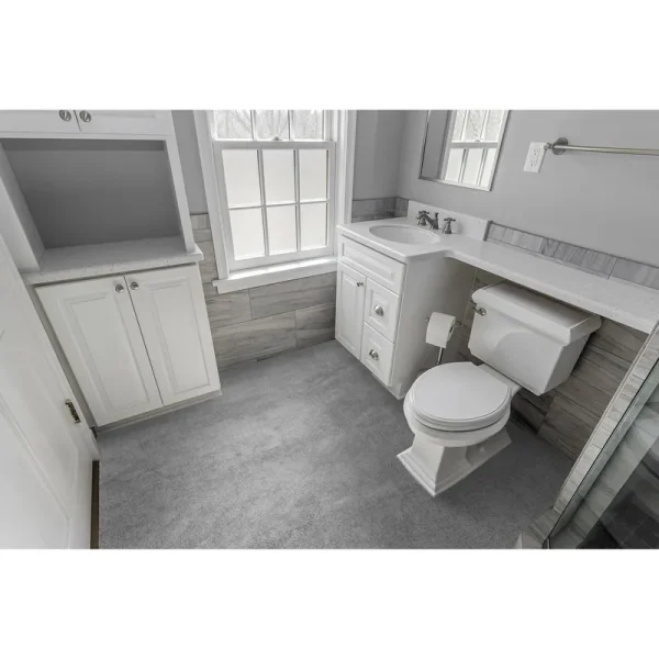 Garland Rug Room Size 5 ft. x 6 ft. Washable Bathroom Carpet Platinum Gray
