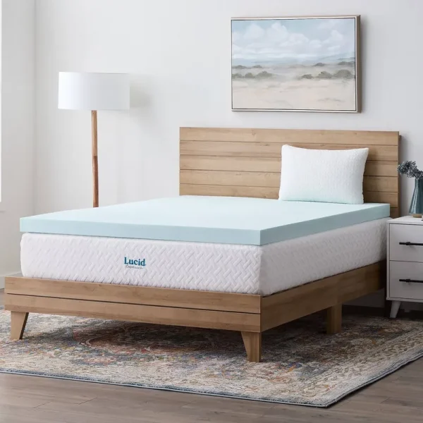 Lucid 3" Gel Memory Foam Mattress Topper, Full XL