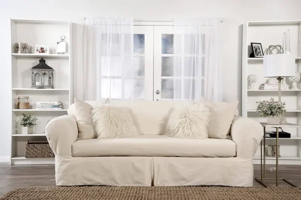 Classic Slipcovers Twill 2 Piece Loveseat Slipcover,off-white,fits Loveseats from 60 to 72" Wide,bt202pslnat