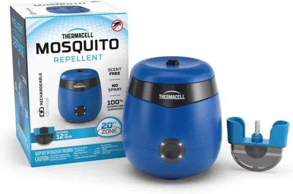 Thermacell E55 Rechargeable Mosquito Repeller; Highly Effective Rechargeable Mosquito Repellent, Blue