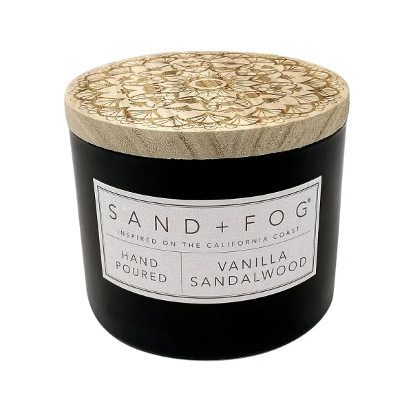 Sand + Fog Scented Candle - Vanilla Sandalwood ÿ Additional Scents and Sizes ÿ 100% Cotton Lead-Free Wick - Luxury Air Freshening Jar Candles -