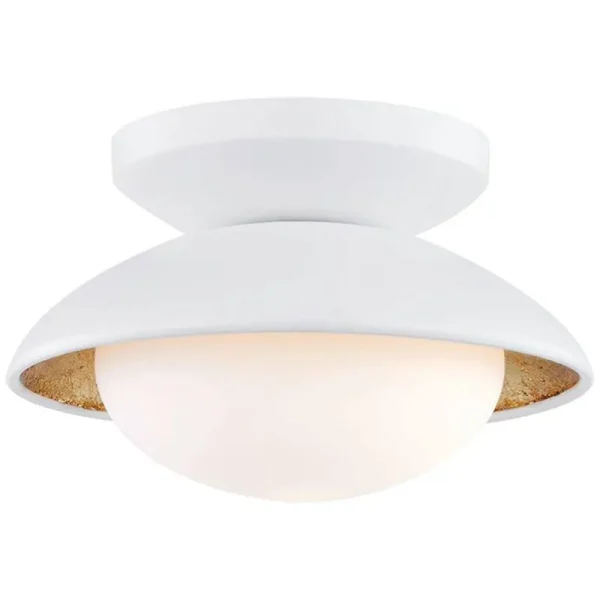 Mitzi Cadence 1 Light Semi Flush White/Gold Leaf / Small