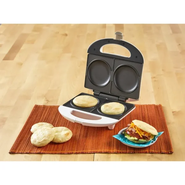 Imusa USA GAU-80345 2-Slot Electric Nonstick Arepa Maker (760 W) White