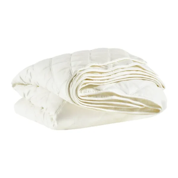 Pine Cone Hill - Quilted Silken Solid Ivory Coverlet - Full/Queen